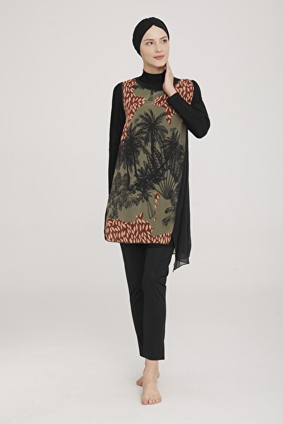 MARESİVA Women's Long Sleeve Agna Black Hijab Swimsuit 8c0t3n7