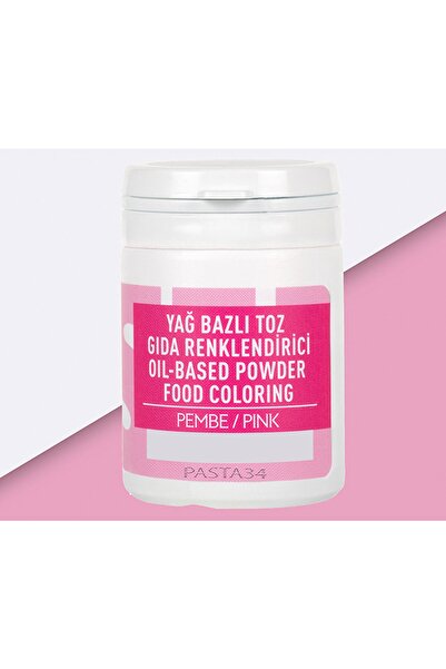 Pasta34 Şs Yağ Bazlı Toz Gıda Boyası 7 gr Pembe