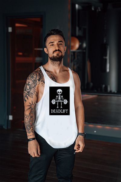 Freeyez Dead Lift Skeleton Gym Fitness Tank Top Athlete