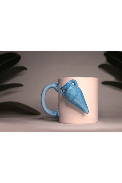 ADAMODART Amphora Decorated Handmade Ceramic Mug