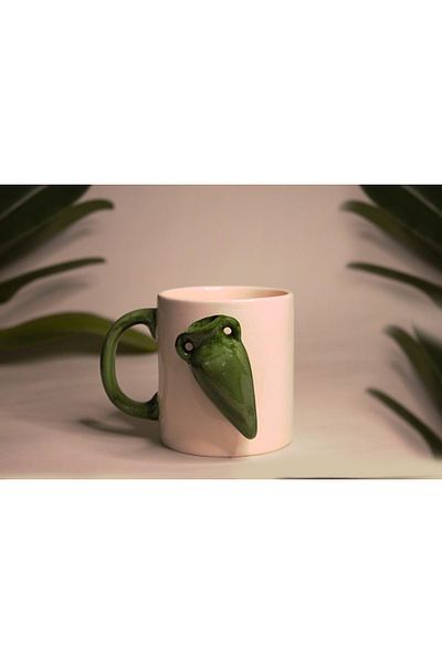 ADAMODART Amphora Decorated Handmade Ceramic Mug