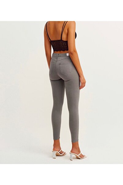 LAMİRAMOOD Toparlayıcı Koyu Gri Skinny Dar Paça Jean