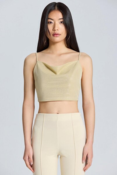 boutiquen 2591 Askılı Dore Parıltılı Crop