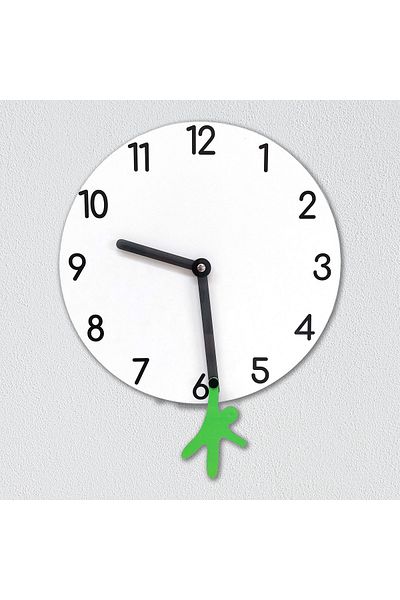 CajuArt Yelkovandan Swinging Man Modern Design Wooden Wall Clock