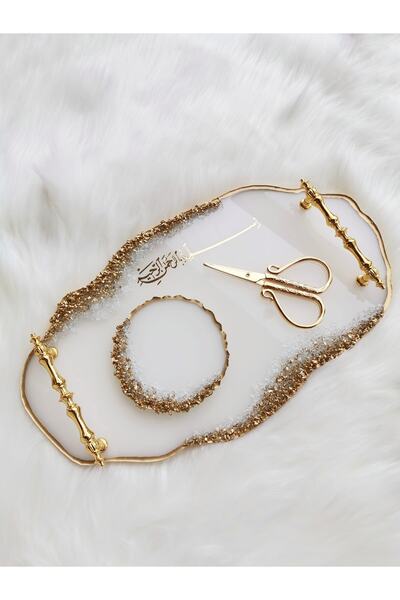 RESİNARTSHOP 3 Parça Besmeleli Nişan Seti 20x40 cm