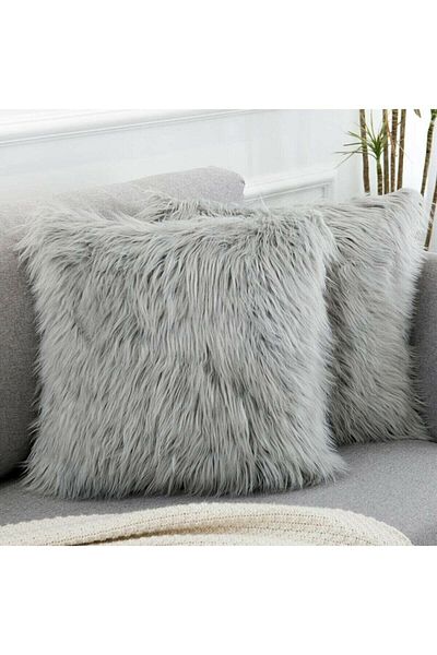 LadiesHome Light Gray Plush Pillow Case 45x45 1st Class Fabric