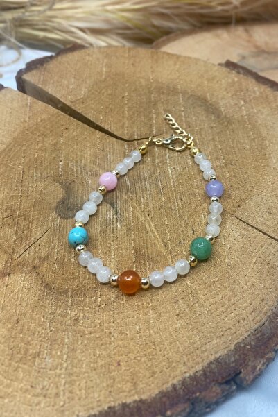 Suerte Accessories Moon Stone Turquoise Pink Quartz Amethyst Agate Jade Natural Stone Handmade Special Design Natural Stone Bracelet