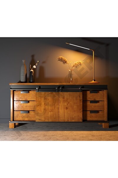 NT Concept Ntconcept Ares Masif Ahşap Ray Kapak Çekmeceli Konsol(160cm)