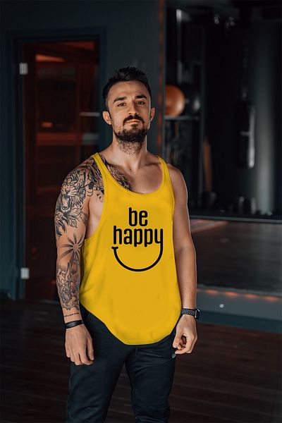 Freeyez Be Happy Gym Fitness Tank Top Athlete