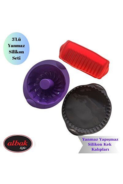 ALBAK Life 3-Piece Fireproof Non-Stick Mega Size Silicone Baton Cake, Bigchef...