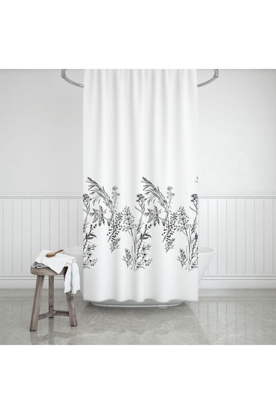 Zethome ستارة الحمام جناح واحد 1x180x200 ستارة الحمام 3389