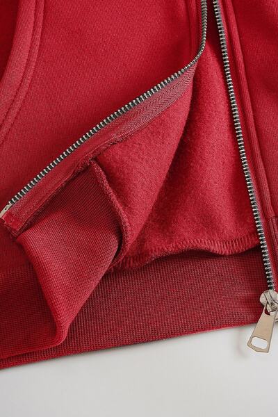 MODAGEN Red Cotton Zippered Unisex Oversize Cardigan