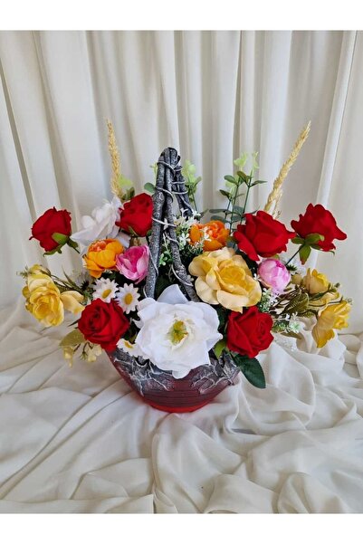 Destina Tasarım Soft Yapay Çiçek Aranjman/anneler Günü Hediyesi/ev Dekorasyon...