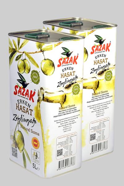 sazak zeytin zeytinyağı Erken Hasat Soğuk Sıkım Sızma Zeytinyağı 10 Lt
