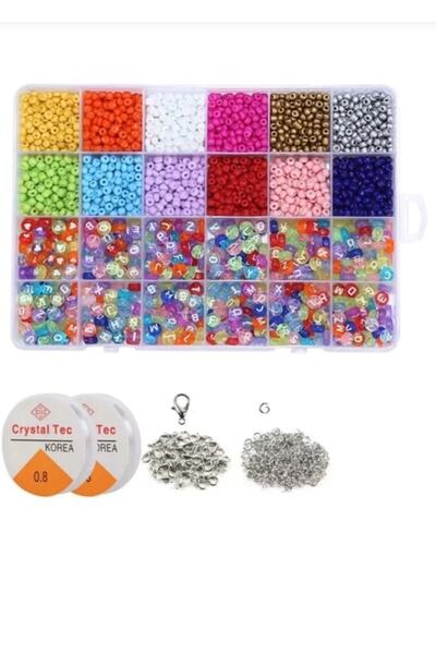 RLX BUJİTERİ Set de 24 de tipuri de mărgele Mărgele de nisip Mărgele cu liter...