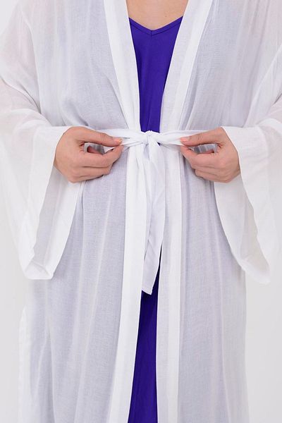 Hazinedan Kimono de damă cu paiete și pompon brodat cu model de pește