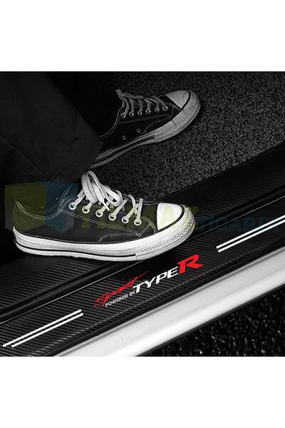 yılmazetic Honda Typer Logo Karbon Kapı Eşiği Koruma Araba Etiket Oto Sticker...