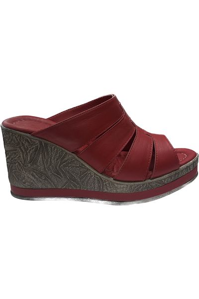 Venüs 2015721 Κόκκινα δερμάτινα casual γυναικεία σανδάλια