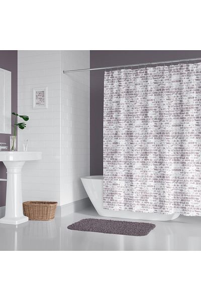 Zethome Κουρτίνα μπάνιου 1x120x200 Κουρτίνα μπάνιου μονής φτερού με δαχτυλίδι Δώρο 1406