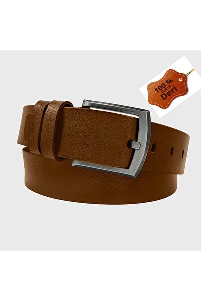 Bosskan بنطلون جينز من جلد الجاموس الأصلي، حزام قهوة فاتح، ضمان 4 سنوات