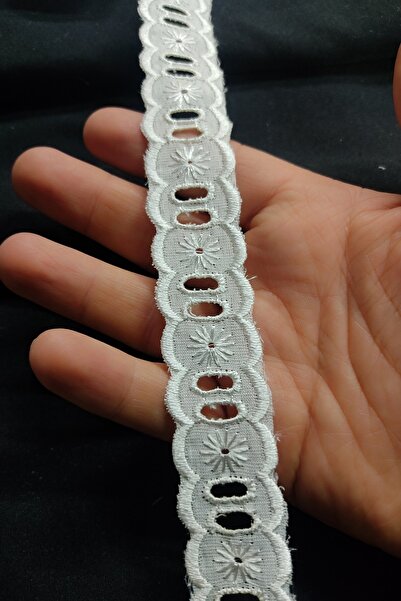 DUAYEN Terikoton Üzeri Işleme Güpür Dantel Klasik Kurdeleli Ara Desen