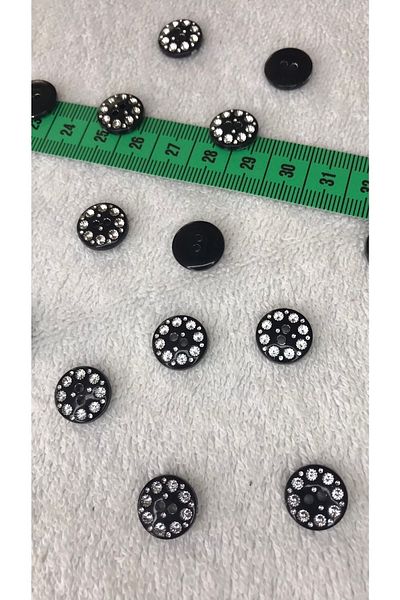 Ozpas Black Plastic Stone Button 10pcs