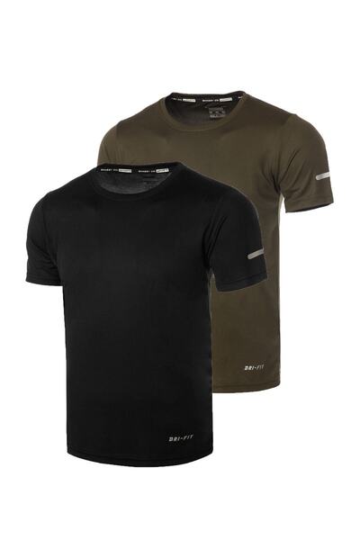 GHASSY CO. Ανδρικό αθλητικό μπλουζάκι 2 Pack Dry Fit Athletic Moisture Wicking Casual Sports
