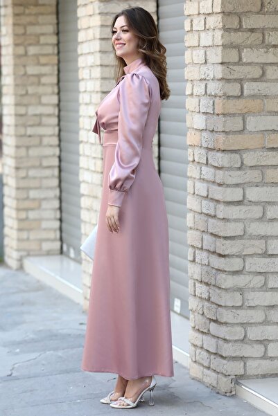 Fashion Showcase Βραδινό φόρεμα Damla σε πούδρα - Semra Aydın - Smr1024