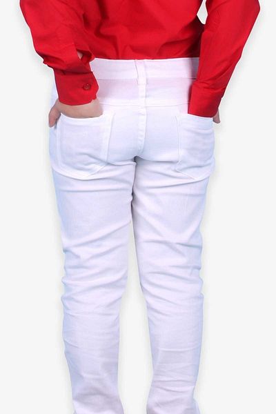 ESKİŞEHİR YUMURCAK Solid Color Linen Fabric Kids Trousers