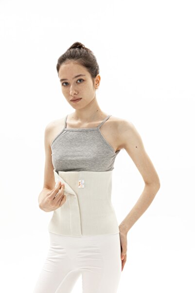 İnan Korse Unisex Bej Yazlık Pamuklu Cırtlı Bel Korsesi