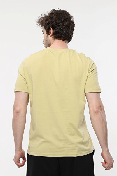 defys Ανδρικό μπλουζάκι με λαιμόκοψη σε σχήμα V και κοντό μανίκι, κανονική εφαρμογή, βασικό μπλουζάκι πράσινο