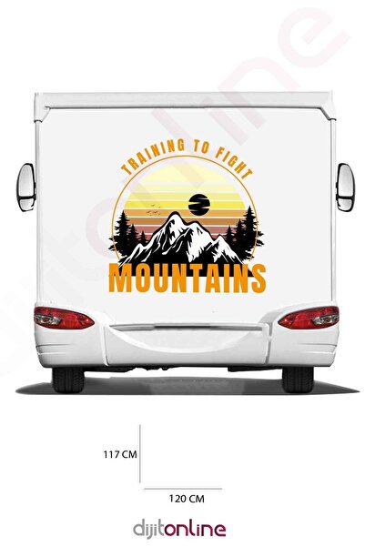 Dijitonline ملصق طباعة كارافان كامب - ملصق الجبل والشمس - ملصق شجرة وطيور - 1...
