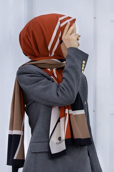 Vissona Γυναικείο σάλι Tan Luxury Medina Silk