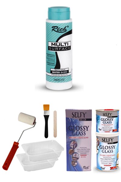 GLANCE Surface 500cc Beyaz Selfy Decor Glossy Glass 200+100gr Balkon,teras,ba...