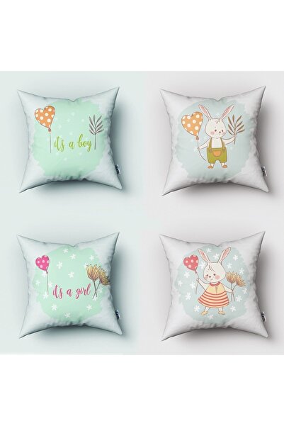 instababyrooms Dečija soba Digitalna štampa komada, 4 komada, Jastuk navlake ...