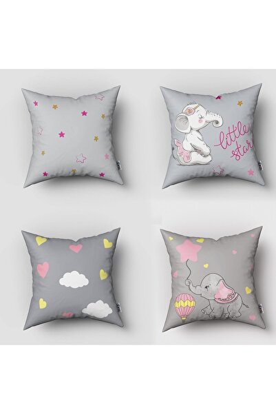 instababyrooms غطاء وسادة مطبوع رقميًا لغرفة الأطفال مكون من 4 قطع وأغطية وسا...