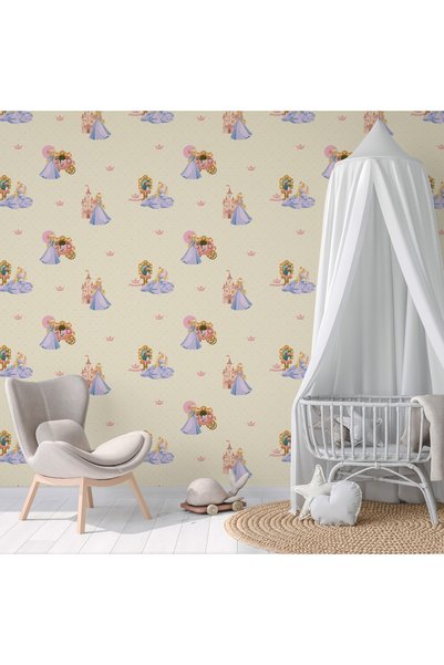 Adawall Adakids Duvar Kağıdı Prenses Desenli Non-woven Kağıt Taban