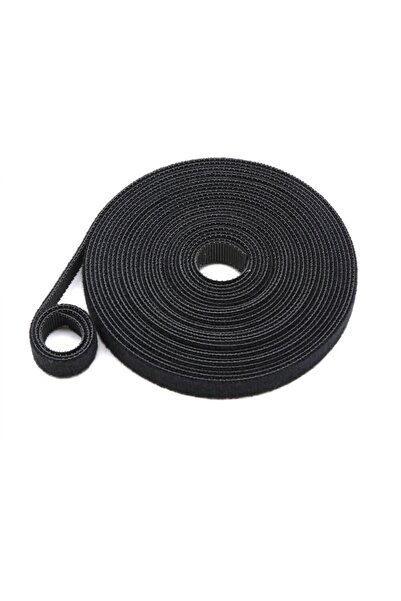 Hdg 1 Metre Kablo Düzenleyici Toparlayıcı Cırtlı Bant Kablo Bağı Siyah