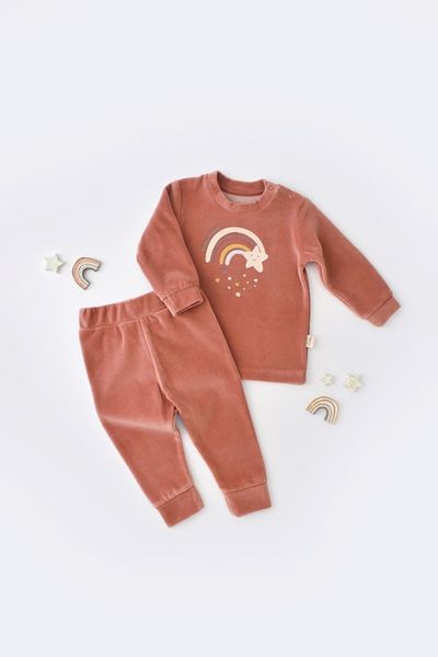 BabyCosy مجموعة علوية وسفلية من المخمل العضوي على شكل نجمة