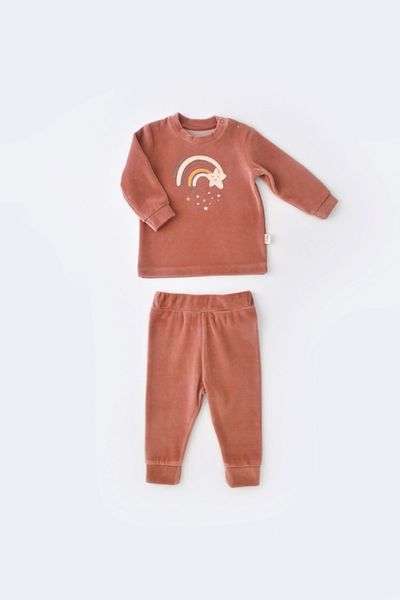 BabyCosy مجموعة علوية وسفلية من المخمل العضوي على شكل نجمة
