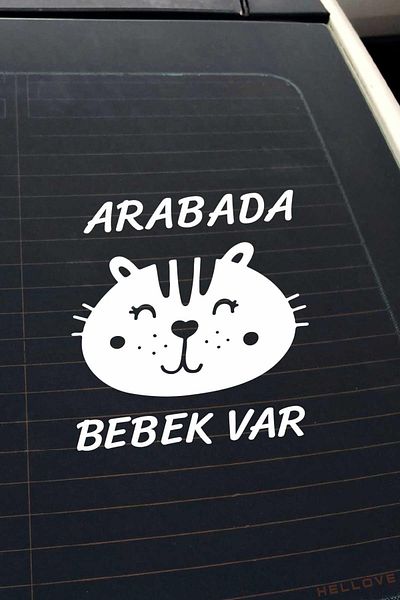 AVMmarketim Autocolant alb drăguț pentru parbriz auto cu text de avertizare cu figură de animale