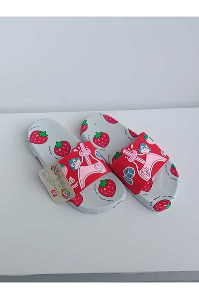 GEZER Girl's Strawberry Pattern Non-Slip Pool Sea Bathroom Wet Floor And Daily Slippers