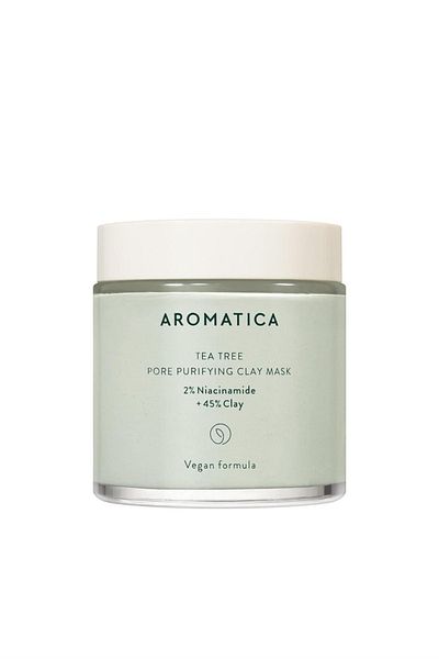 Aromatica Containing Tea Tree and Niacinamide 2% Niacinamide + 45% Bentonite Short Pore Cleansing Clay Mask 120 g