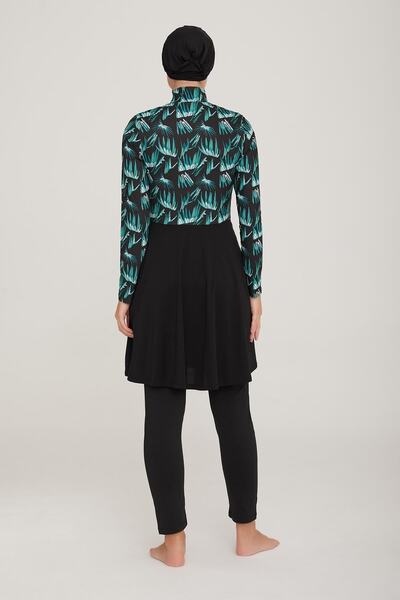 MARESİVA Women's Long Sleeve Balkır Black Hijab Swimsuit