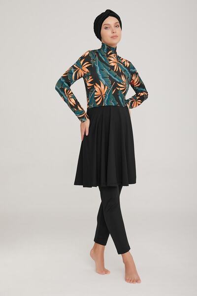 MARESİVA Women's Long Sleeve Elia Black Hijab Swimsuit 8c0t1n3