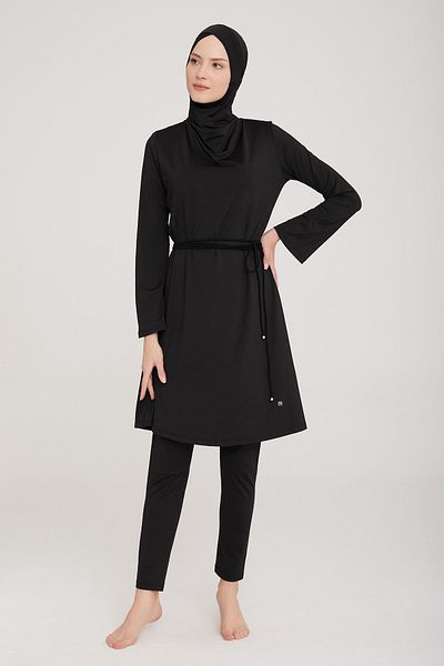 MARESİVA Women's Long Sleeve Alyson Black Hijab Swimsuit 8c0t3n1