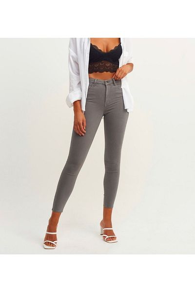 LAMİRAMOOD Blugi skinny skinny gri închis