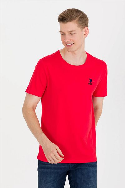 U.S. Polo Assn. Ανδρικό T-shirt Red Crew Neck
