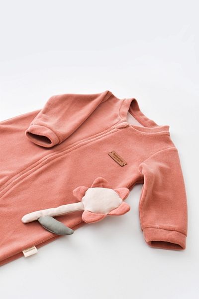 BabyCosy Velvet Zippered Copper Jumpsuit / Organic Cotton
