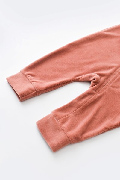 BabyCosy Velvet Zippered Copper Jumpsuit / Organic Cotton